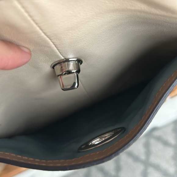 Coach Cream and Tan Leather Crossbody Bag - Picture 8 of 8